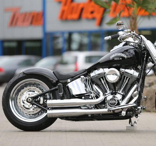 Short Rear Fender Gloss Black With Lights Plug & Play For Harley