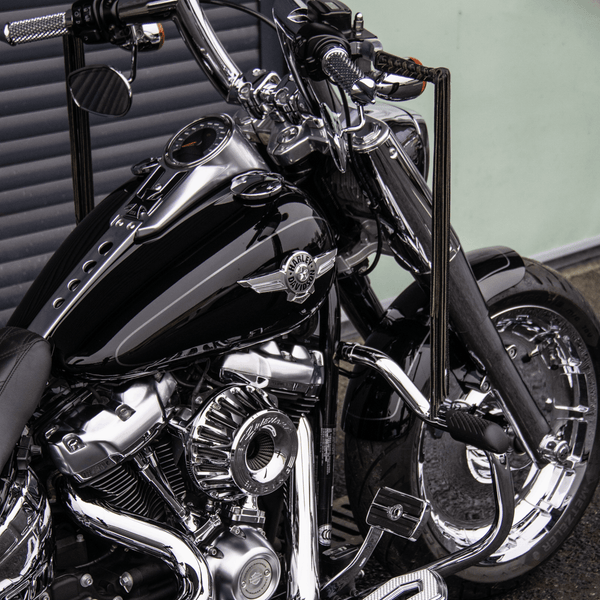 Metal Short Gloss Black with Silver Pinstripe Front Fender For