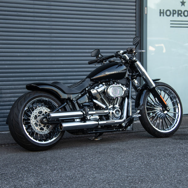 Short Rear Fender Gloss Black With Lights Plug & Play for Harley