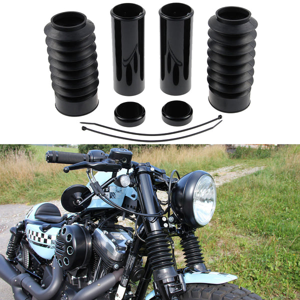Hoprousa Motorcycle Black Steel Front Fork Cover Kit Shock