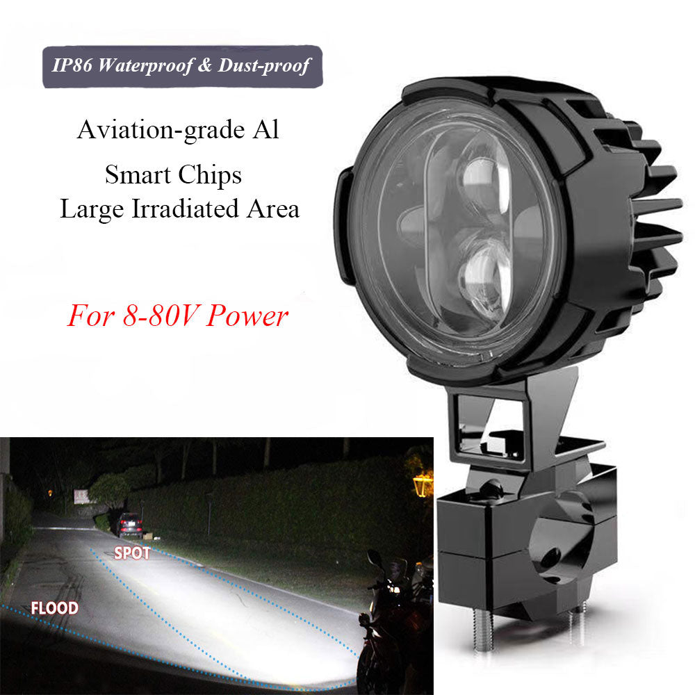 Hoprousa Motorcycle LED Auxiliary Driving Fog Spotlight Engine Guard Mounted Light For Harley Davidson 1 Pair