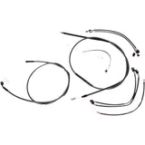 Hoprousa Black Handlebar Cable Brake & Clutch Line Wire Kits 6"-20" For Harley Davidson Softail
