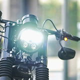 Hoprousa Motorcycle Mini Front LED Turn Flowing Amber Signal Lights Blinkers Indicators 12V for Harley Davidson Sportster Softail(Pack of 2)