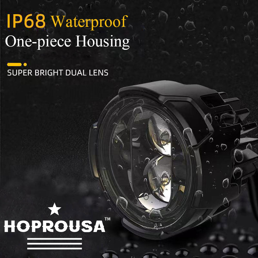 Hoprousa Motorcycle LED Auxiliary Driving Fog Spotlight Engine Guard Mounted Light For Harley Davidson 1 Pair