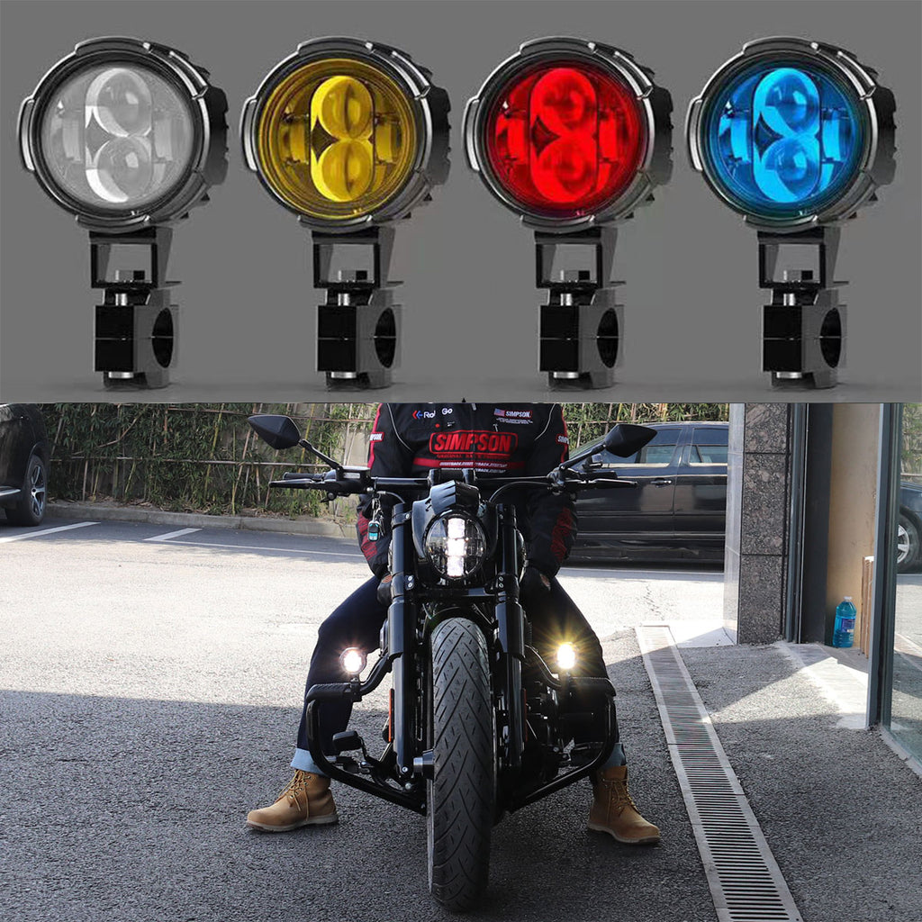 Hoprousa Motorcycle LED Auxiliary Driving Fog Spotlight Engine Guard Mounted Light For Harley Davidson 1 Pair