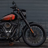 Hoprousa Motorcycle Fenders, Custom Short Gloss Black Front Fender Fits For 2018-2024 Harley Davidson Softail Street Bob Softail Standard with 21X3.5" Front Wheel