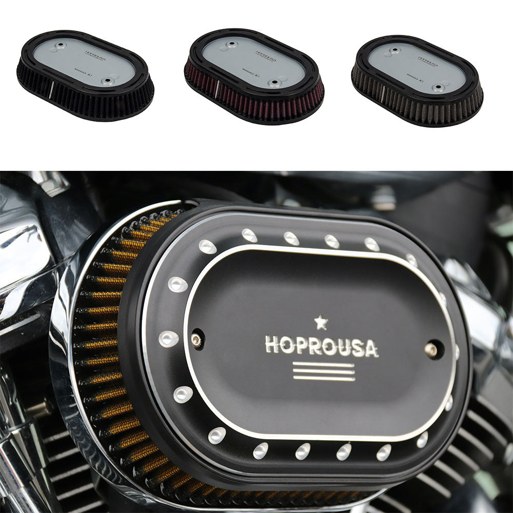 HUISI Kit filtri aria filtro aria cono cromato adatti for Harley M8 Touring Road King Street Road King Glide 2017-2022 Softail Slim 107 HUISI Kit filtri aria filtro aria cono cromato adatti for Harley M8 Touring Road King Street Road King Glide 2017-2022 Softail Slim 107