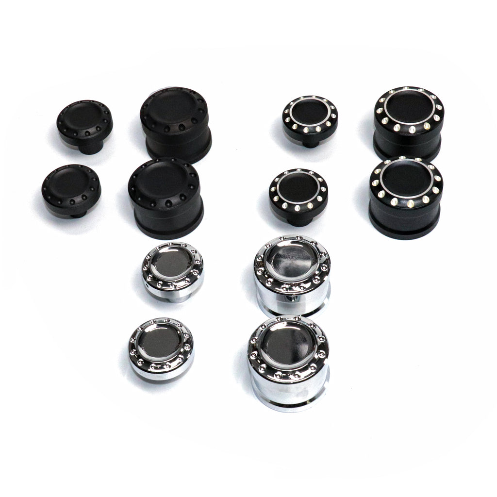 Hoprousa Chrome Black CNC Harley Axle Nut Covers for Harley
