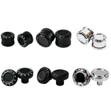 Hoprousa Chrome Black CNC Harley Axle Nut Covers for Harley Softail Fat Boy Breakout Street Bob 2018-2024, Front & Rear Axle Caps for Harley Davidson