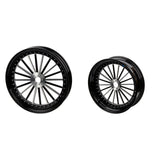 Hoprousa Motorcycle 3D Forged Custom Front Rear Spoke Rivet Wheel Gloss Black For Harley Davidson 2018-2024 Street Bob & Softail Standard