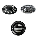 Hoprousa Motorcycle Black Timing Timer Cover Custom Stars and Stripes CNC Chrome For Harley Davidson 2017+ M8 engine-equipped Softail Touring models Breakout Fatboy Street Bob Road King Street Glide