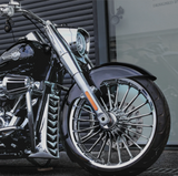 Hoprousa Motorcycle Fenders, Custom Long Wrapped Gloss Black Front Fender Fits For 2018-2023 Harley Davidson Softail Fat Boy With 21x3.5" Front Wheel
