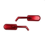 Oval Forged Left Right Side Mirrors Universal for Harley 1982+ Sportster Dyna Softail Touring Models