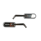 Oval Forged Left Right Side Mirrors Universal for Harley 1982+ Sportster Dyna Softail Touring Models