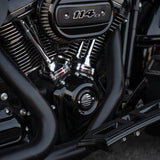 Hoprousa Motorcycle Black Timing Timer Cover Custom Stars and Stripes CNC Chrome For Harley Davidson 2017+ M8 engine-equipped Softail Touring models Breakout Fatboy Street Bob Road King Street Glide