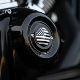 Hoprousa Motorcycle Black Timing Timer Cover Custom Stars and Stripes CNC Chrome For Harley Davidson 2017+ M8 engine-equipped Softail Touring models Breakout Fatboy Street Bob Road King Street Glide