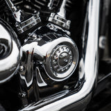 Hoprousa Motorcycle Black Timing Timer Cover Custom Stars and Stripes CNC Chrome For Harley Davidson 2017+ M8 engine-equipped Softail Touring models Breakout Fatboy Street Bob Road King Street Glide