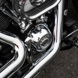 Hoprousa Motorcycle Black Timing Timer Cover Custom Stars and Stripes CNC Chrome For Harley Davidson 2017+ M8 engine-equipped Softail Touring models Breakout Fatboy Street Bob Road King Street Glide