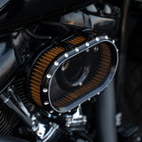 Hoprousa Motorcycle Air Intake System CNC Black Transparent Air Cleaner High Performance For Harley Davidson 2018+ Softail All Model Fatboy Breakout 2017+ Touring All Model Road King Street Electra Glide Trike