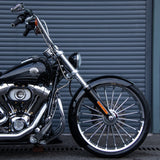 Hoprousa Motorcycle Fender, Gloss Black Long-wrapped Front Fender For 23" front wheel Compatible with 2013+ Harley Davidson Softail BREAKOUT FXBR
