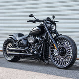 Hoprousa Motorcycle Fender Heavy Duty New Short Rear Fender With Lights Plug & Play Gloss Black Fit for Harley-Davidson Softail 2018-2024 Breakout/Fat Boy