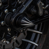 Hoprousa Front Rear Axle Nut Covers Caps Compatible for Harley Davidson 2018+ Softail Models Fatboy Breakout Street Bob Black CNC Aluminum Chrome