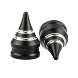 Hoprousa Chrome Black CNC Front Harley Axle Nut Covers for Harley 08-Later Touring and Trike all Models Road King Street Glide Road Glide Front Axle Caps for Harley Davidson