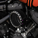 Hoprousa Motorcycle Round Air Cleaner CNC Transparent High-Flow For Harley Davidson 2018+ Softail 107/114/117 All Model Fatboy Breakout Street Bob 2017+ Touring 107/114 All Model Road King Street Electra Glide Trike