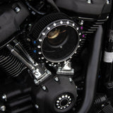Hoprousa Motorcycle Round Air Cleaner CNC Transparent High-Flow For Harley Davidson 2018+ Softail 107/114/117 All Model Fatboy Breakout Street Bob 2017+ Touring 107/114 All Model Road King Street Electra Glide Trike