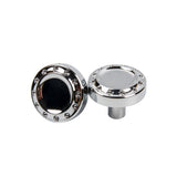 Hoprousa Chrome Black CNC Harley Axle Nut Covers for Harley Softail Fat Boy Breakout Street Bob 2018-2024, Front & Rear Axle Caps for Harley Davidson