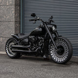 Short Gloss Black Front Fender Fits For 2018-2025 Harley Softail Fat Boy With 23x3.75" Front Wheel