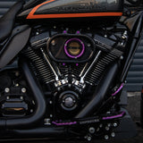 (MY) Hoprousa Motorcycle Air Cleaner Super Ring Gloss Black Transparent High Flow For Harley Davidson 2018+ Softail 107/114/117 All Model Fatboy Breakout Street Bob 2017+ Touring 107/114 All Model Road King Street Electra Glide Trike
