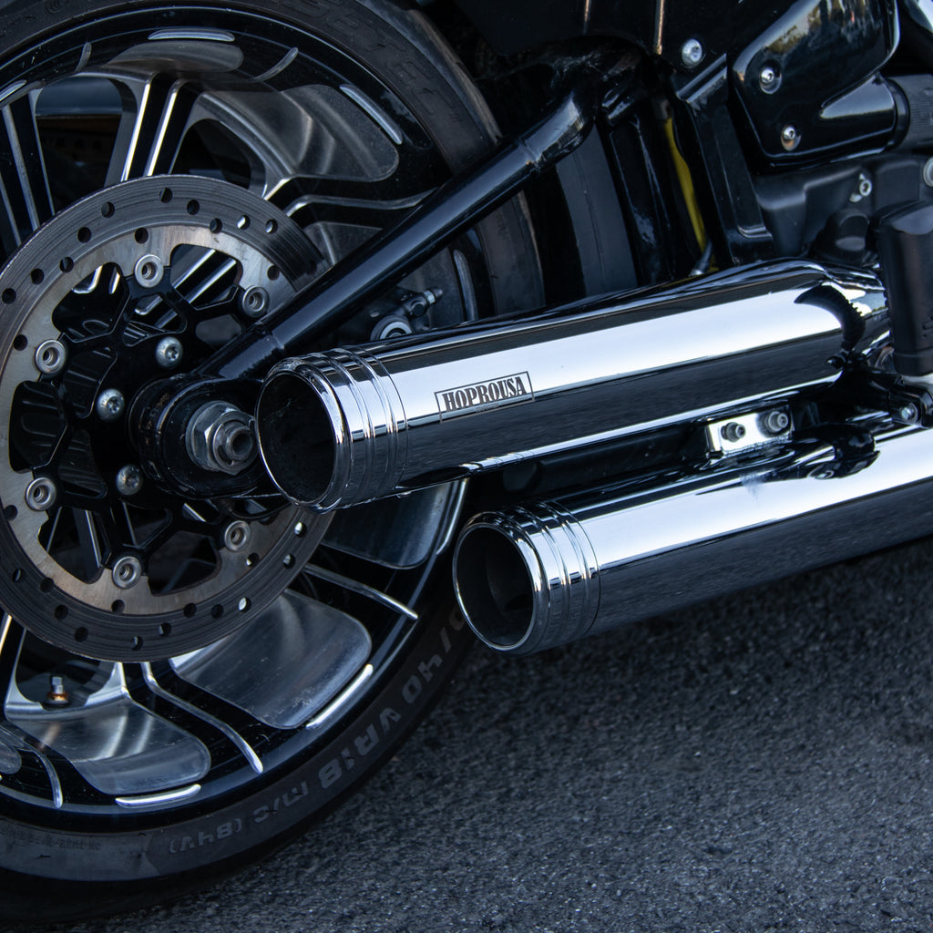 Hoprousa Black Chrome Slip-on Mufflers Short Long Exhaust