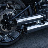 Hoprousa Black Chrome Slip-on Mufflers Short Long Exhaust For 2018-2024 Harley Davidson Softail Fatboy Breakout Street Bob Slim Low Rider Heritage Classic Deluxe