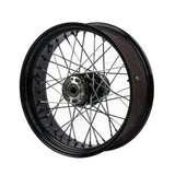 Hoprousa Motorcycle Wheel Front Rear Bobber Chopper Custom Black Stock Size Spoke Rim Tubeless Without Inner Tube For Harley Sofail 2018+ Street Bob & Softail Standard