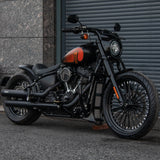 Hoprousa Motorcycle Wheel Rear Bobber Chopper Custom Black Fat Spoke Tubeless Without Inner Tube For Harley Sofail 2018+ Street Bob & Softail Standard