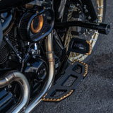 Hoprousa Motorcycle Panda Floorboards Foot Pegs Black Driver Stretched Footrests Chopper Bobber Diamond Hollow-out For Harley 1986+ Touring All models