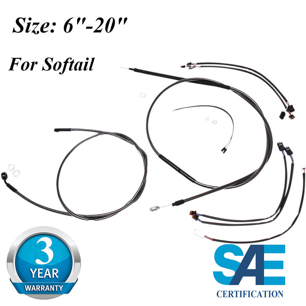 Hoprousa Black Handlebar Cable Brake & Clutch Line Wire Kits