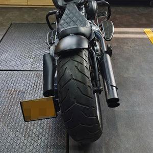 Short Rear Fender Unpainted With Brake Turn Lights Fit for Harley Softail Fat Boy 2008-2017 & 2012-2017 Slim