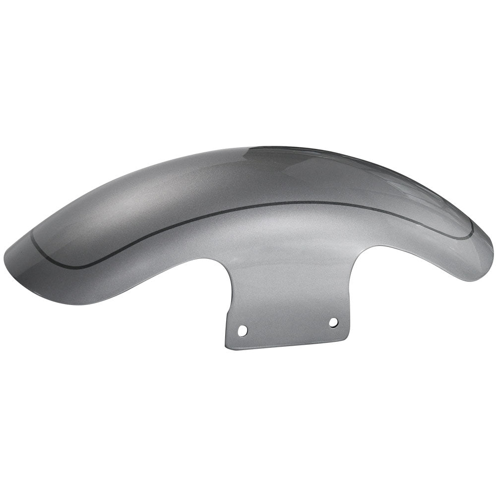 Universal Silver Motorcycle Front Fender – Short Mudguard For Chopper & Cruiser (Metal)