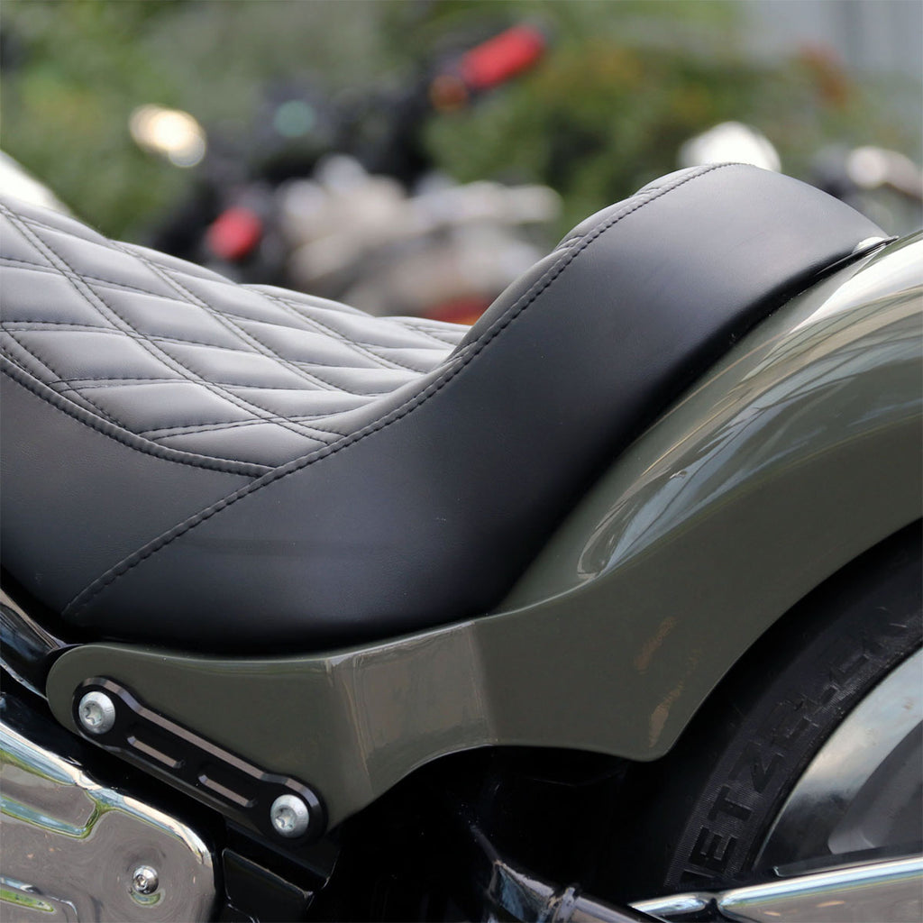 Hoprousa Motorcycle Low Profile Driver Diamond Stripe Stitch Style