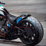 Hoprousa Motorcyle Rear Fender Fiberglass Short Mudguards GP-Style Black for M8 Harley Softail Breakout & Fatboy 18-later FXBR FLFB