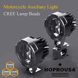 Hoprousa Motorcycle LED Auxiliary Driving Fog Spotlight Engine Guard Mounted Light For Harley Davidson 1 Pair