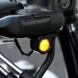 Hoprousa Motorcycle Mini Front LED Turn Flowing Amber Signal Lights Blinkers Indicators 12V for Harley Davidson Sportster Softail(Pack of 2)